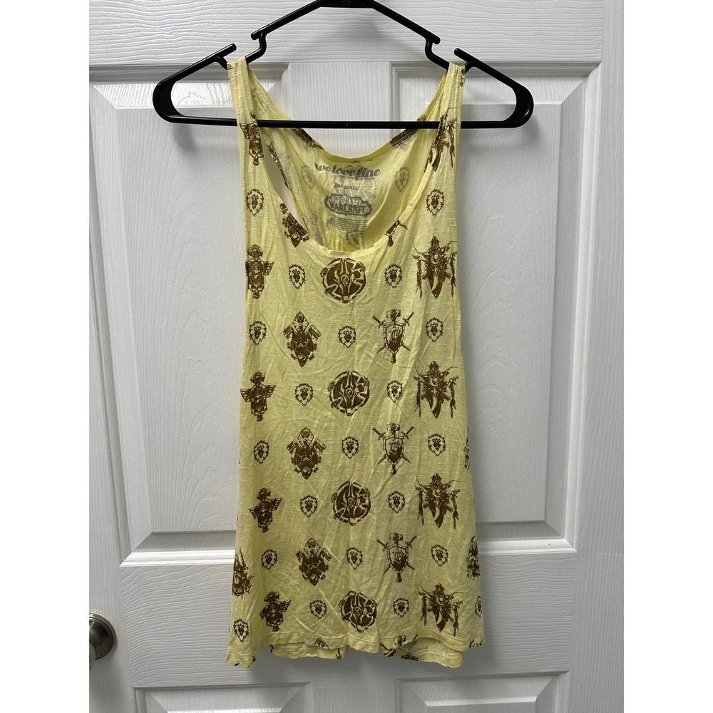 WeLoveFine World of Warcraft Tank Top Yellow All Over Print Twisted Back Large